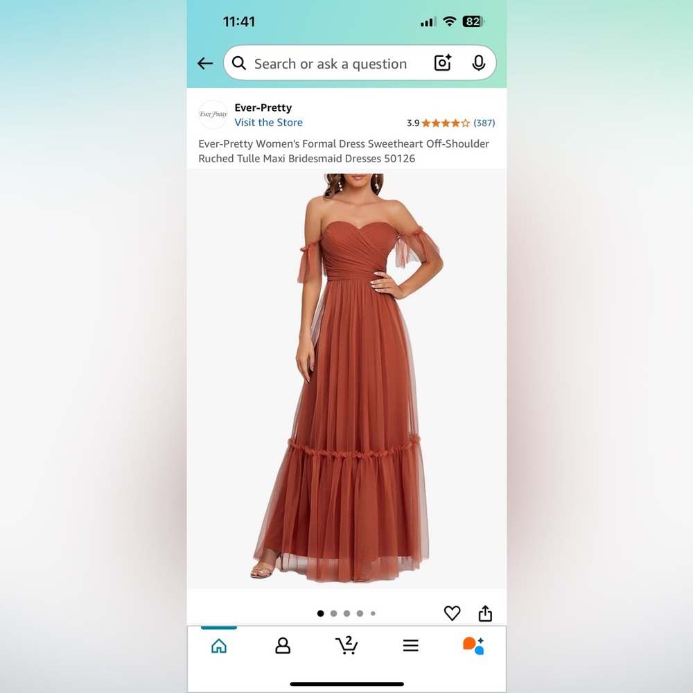 Ever Pretty Orange Ruched Tiered Gown